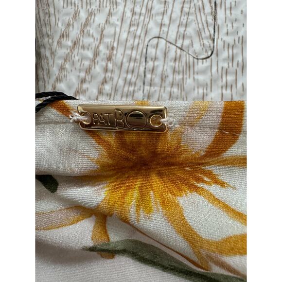 PatBo Jasmine Cutout Mini Dress Sexy Honeymoon Floral Ruffle Criss Cross Large - Picture 12 of 16